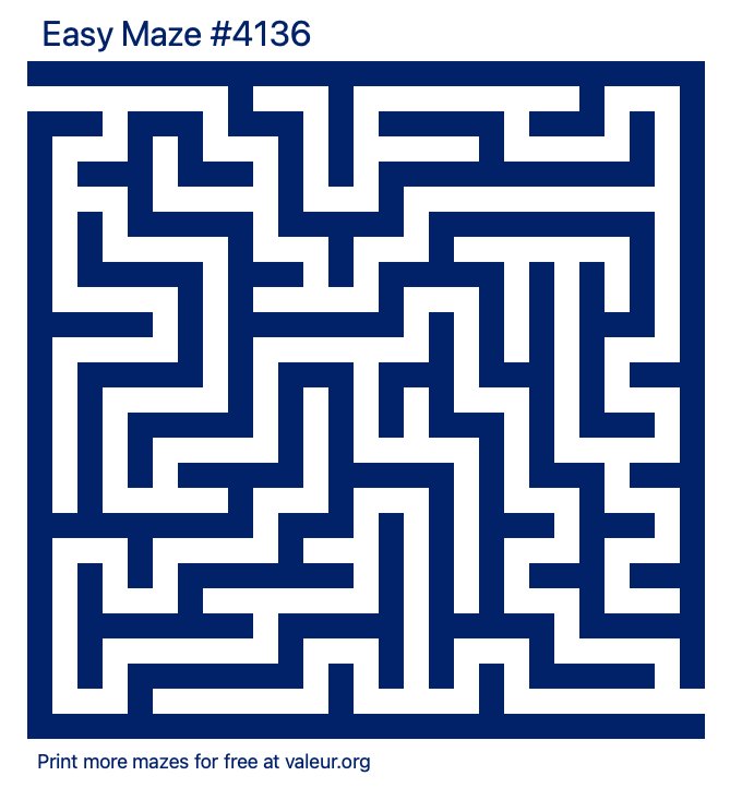 Free Printable Easy Maze number 4136