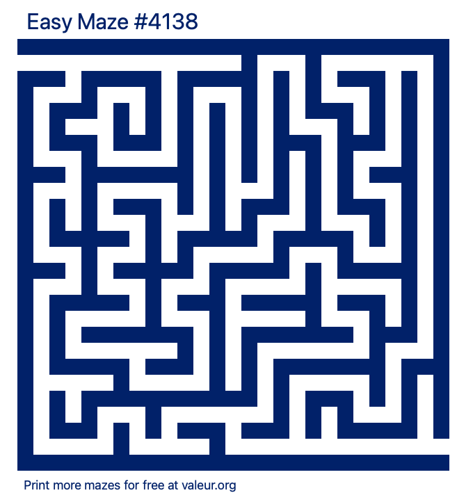 Free Printable Easy Maze number 4138