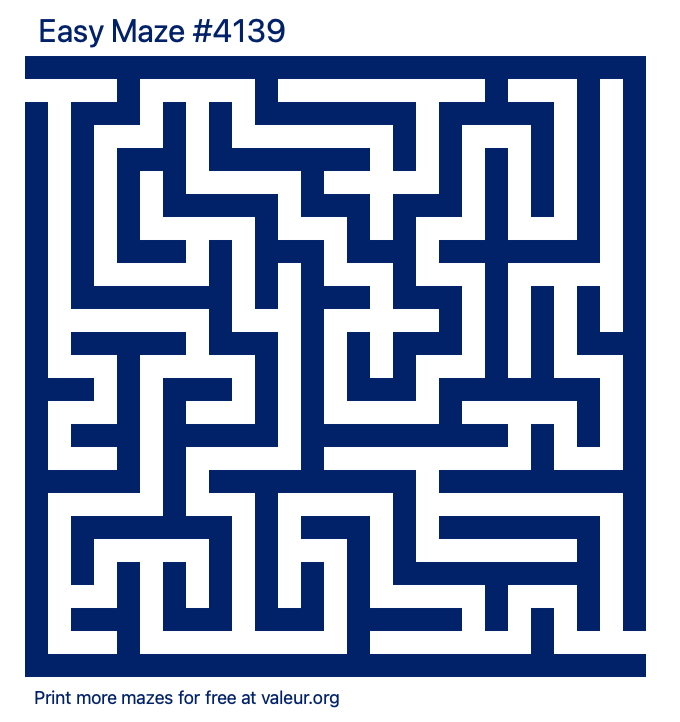 Free Printable Easy Maze number 4139