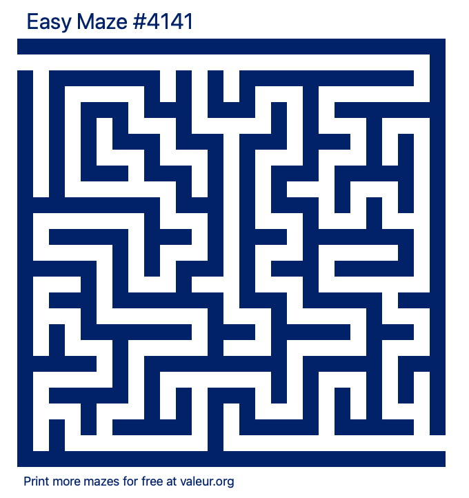 Free Printable Easy Maze number 4141