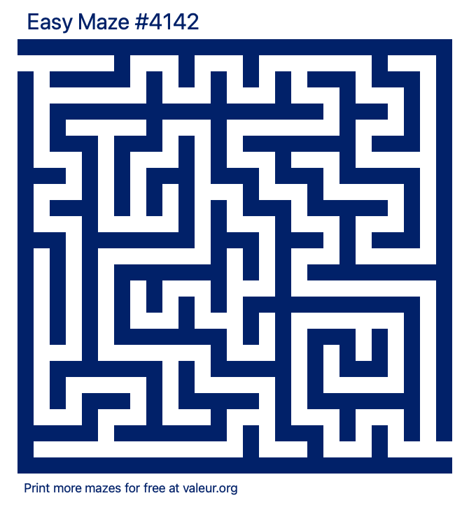 Free Printable Easy Maze number 4142