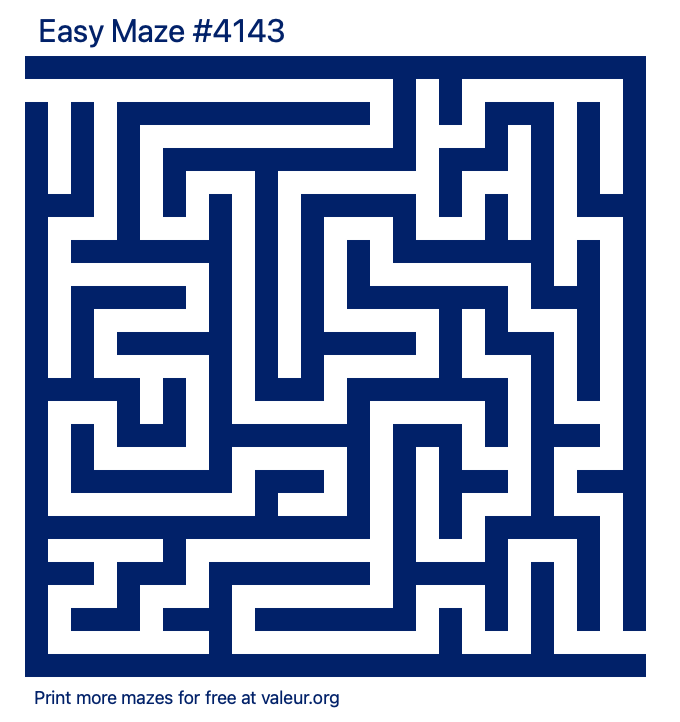 Free Printable Easy Maze number 4143