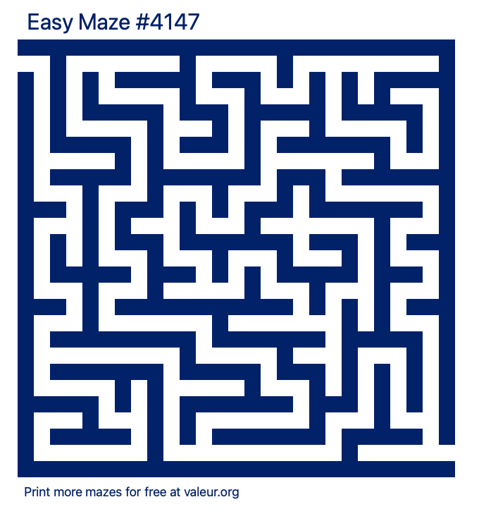 Free Printable Easy Maze number 4147