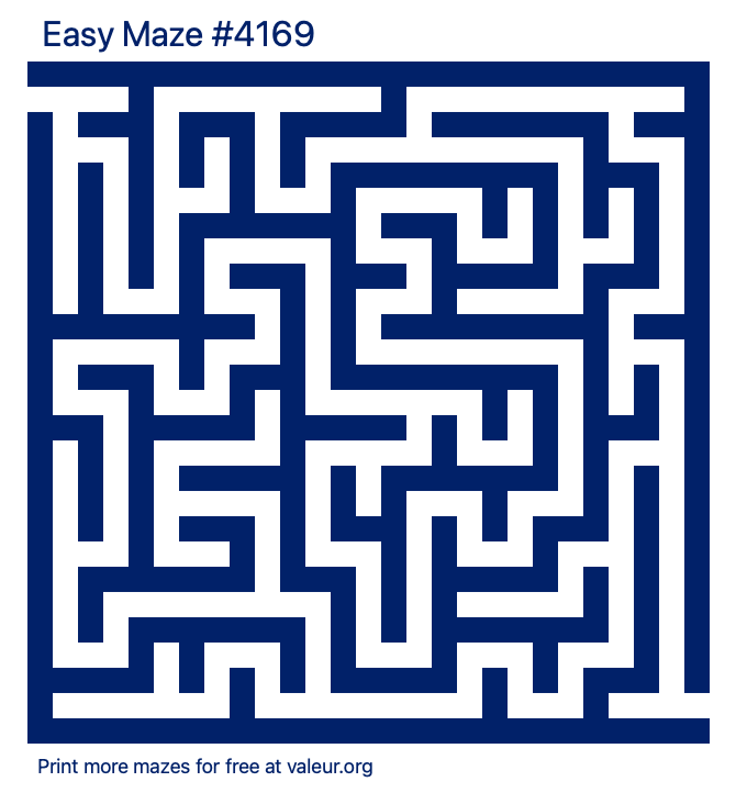 Free Printable Easy Maze number 4169