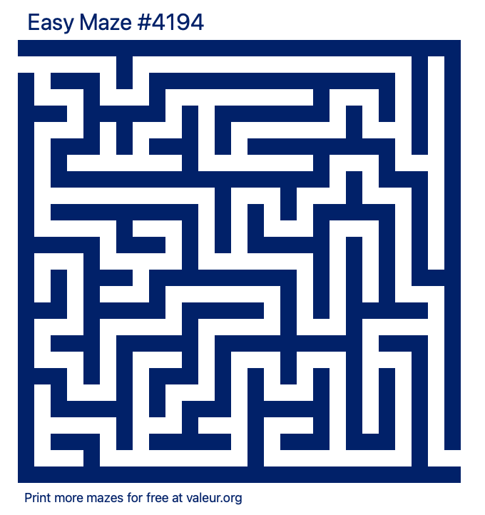 Free Printable Easy Maze number 4194