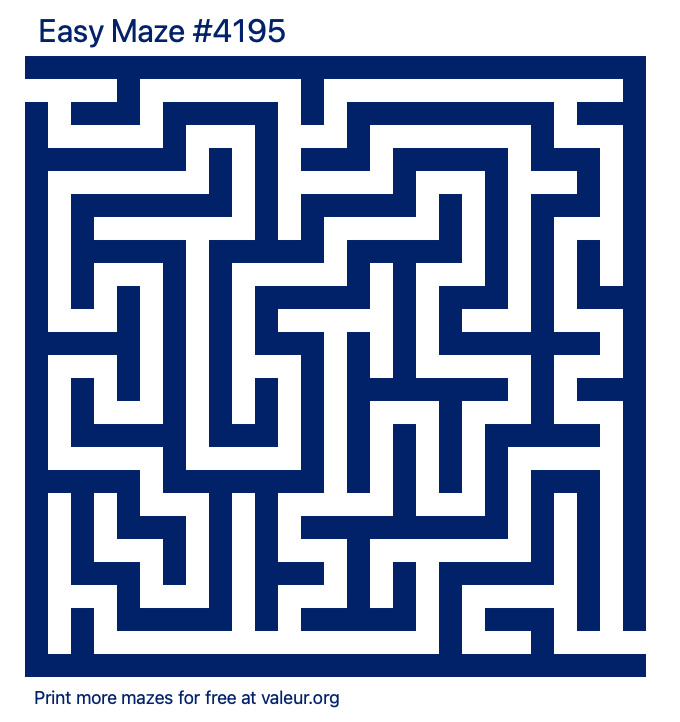 Free Printable Easy Maze number 4195