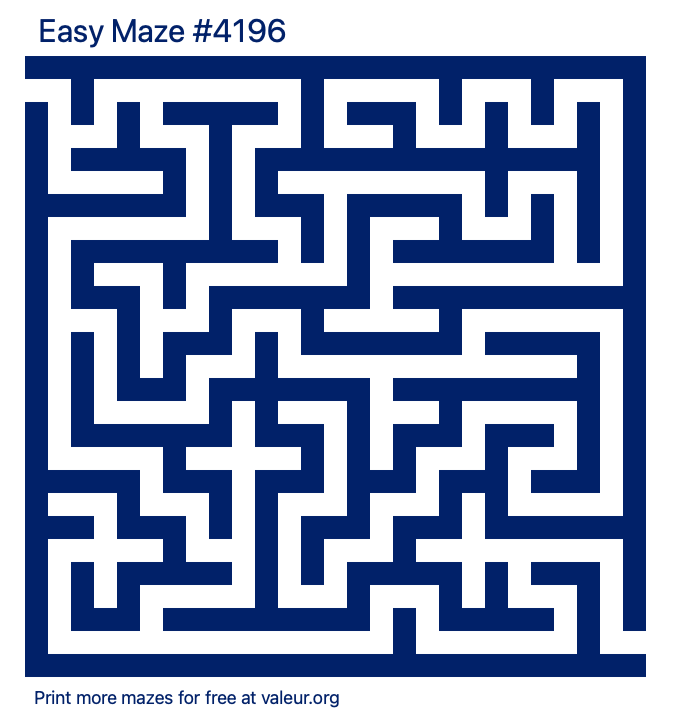 Free Printable Easy Maze number 4196