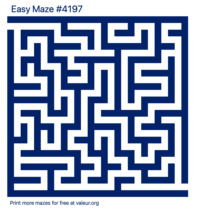 Free Printable Easy Maze number 4197