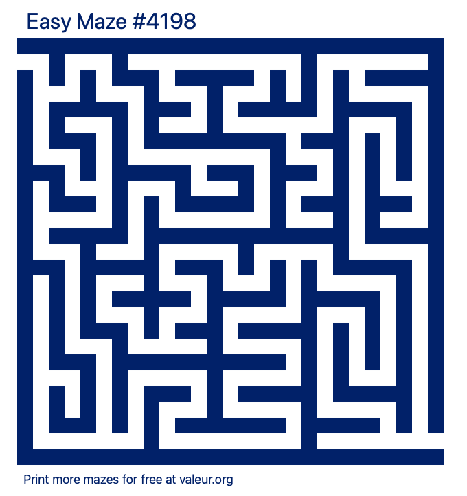 Free Printable Easy Maze number 4198