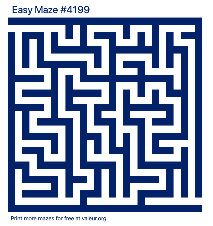 Free Printable Easy Maze number 4199