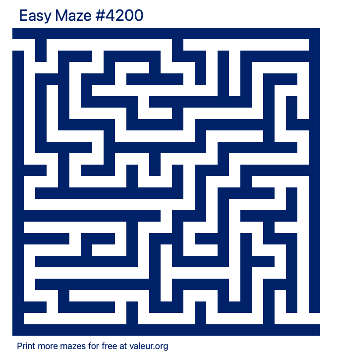 Free Printable Easy Maze number 4200