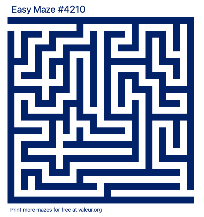 Free Printable Easy Maze number 4210