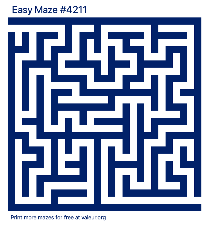 Free Printable Easy Maze number 4211