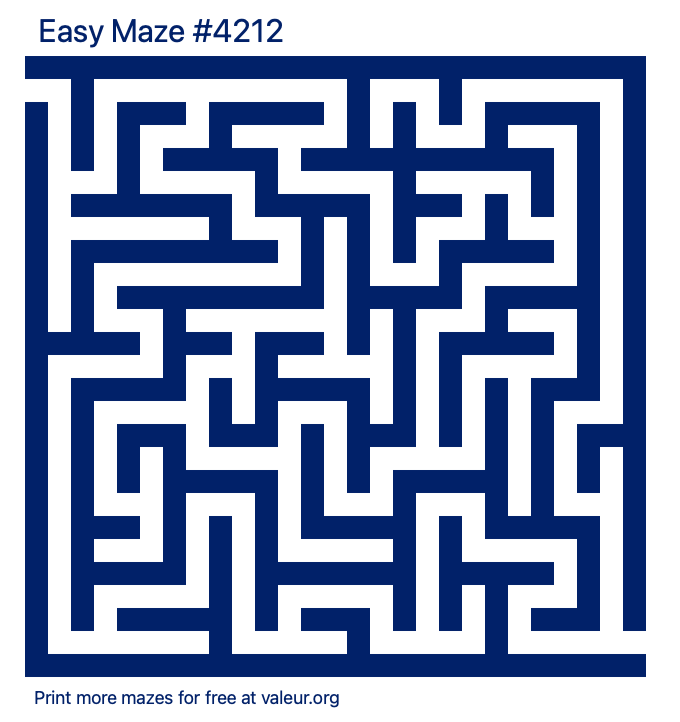 Free Printable Easy Maze number 4212