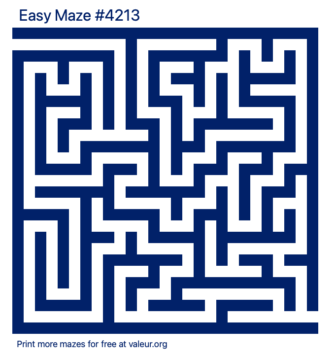 Free Printable Easy Maze number 4213