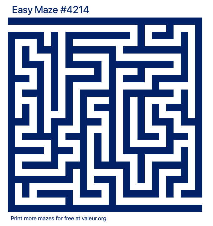 Free Printable Easy Maze number 4214