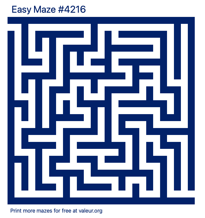 Free Printable Easy Maze number 4216