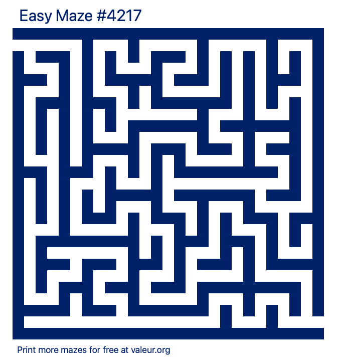 Free Printable Easy Maze number 4217