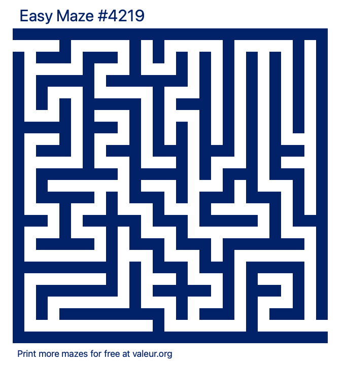 Free Printable Easy Maze number 4219