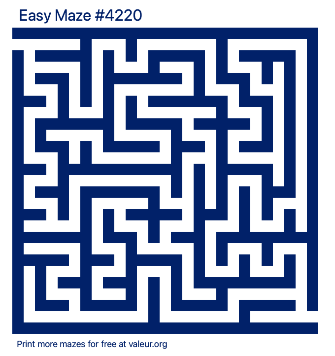 Free Printable Easy Maze number 4220