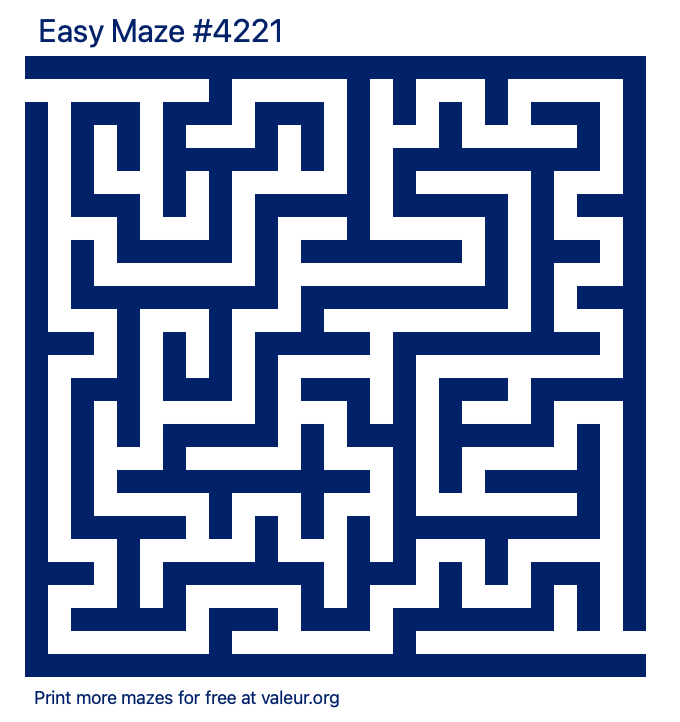 Free Printable Easy Maze number 4221