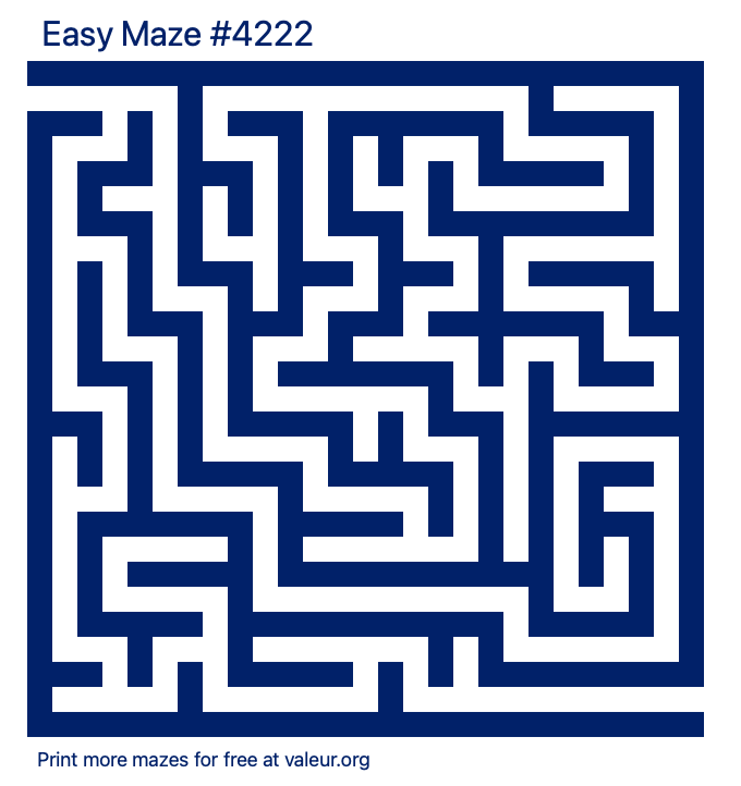 Free Printable Easy Maze number 4222