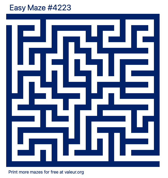 Free Printable Easy Maze number 4223