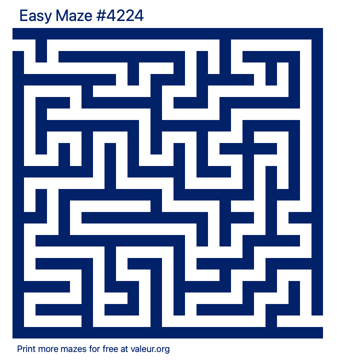 Free Printable Easy Maze number 4224