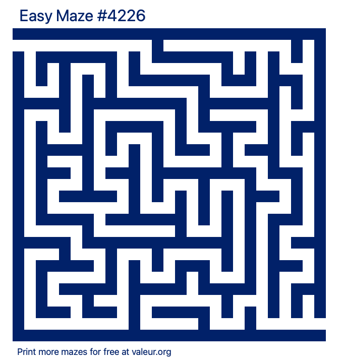 Free Printable Easy Maze number 4226