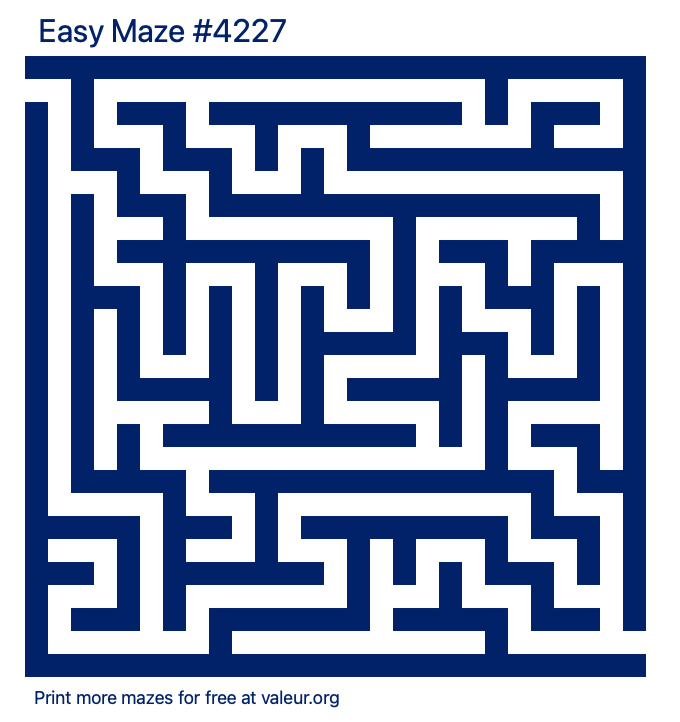 Free Printable Easy Maze number 4227