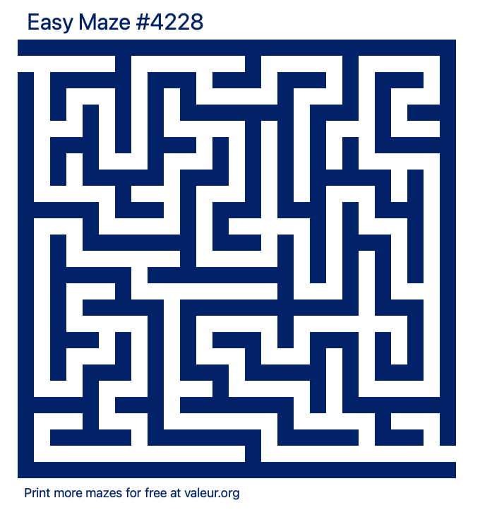 Free Printable Easy Maze number 4228