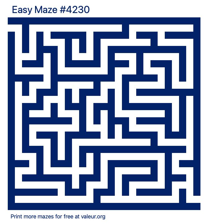 Free Printable Easy Maze number 4230