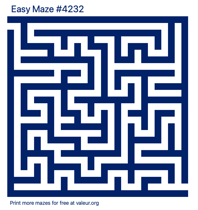 Free Printable Easy Maze number 4232