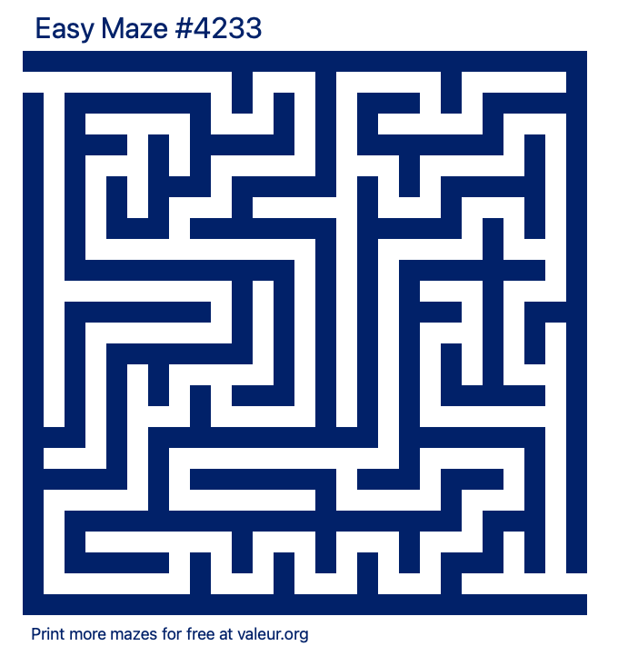 Free Printable Easy Maze number 4233