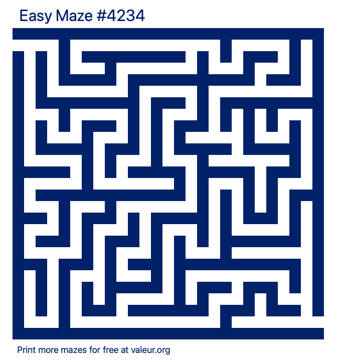 Free Printable Easy Maze number 4234