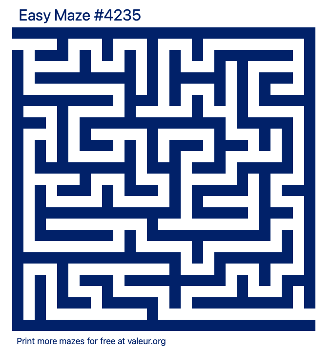 Free Printable Easy Maze number 4235