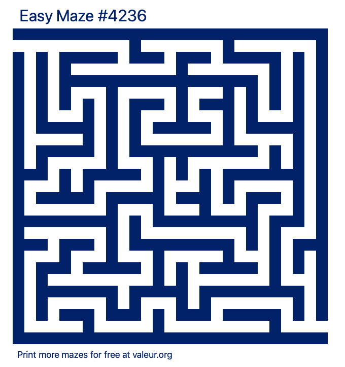 Free Printable Easy Maze number 4236