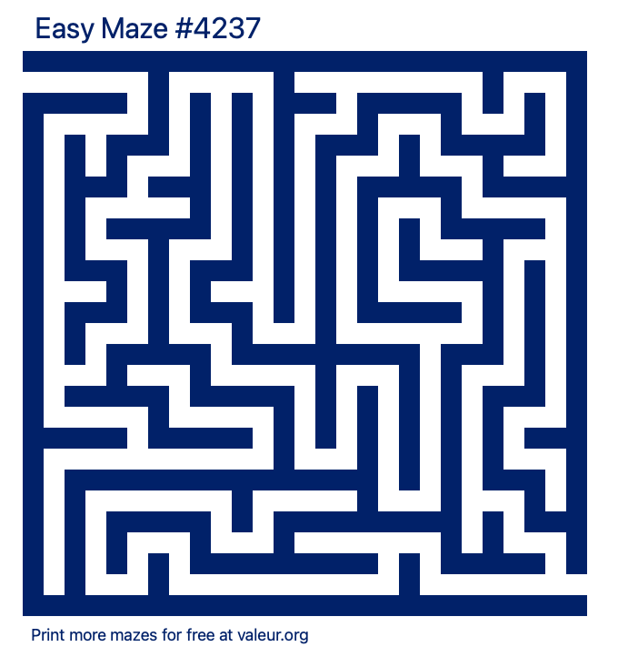 Free Printable Easy Maze number 4237