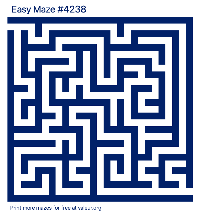 Free Printable Easy Maze number 4238