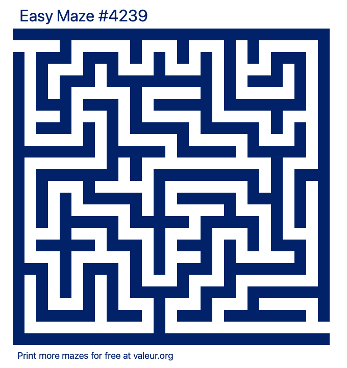 Free Printable Easy Maze number 4239