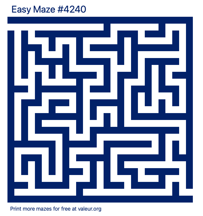 Free Printable Easy Maze number 4240