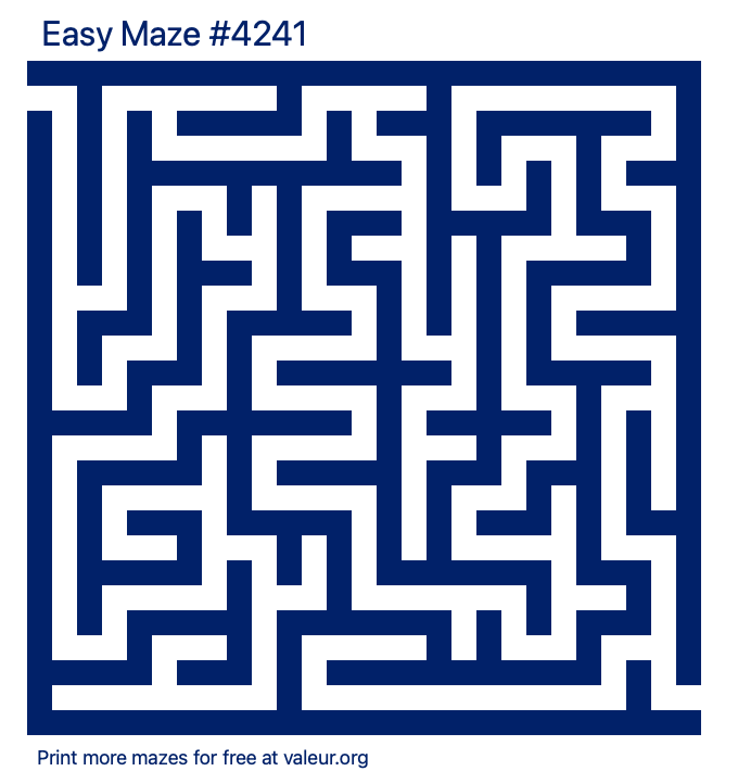 Free Printable Easy Maze number 4241