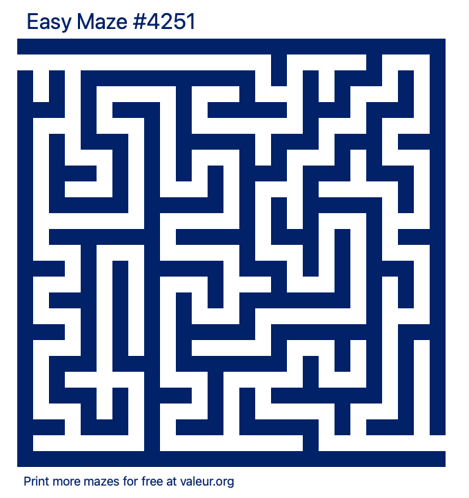 Free Printable Easy Maze number 4251