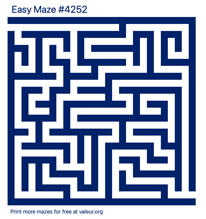 Free Printable Easy Maze number 4252