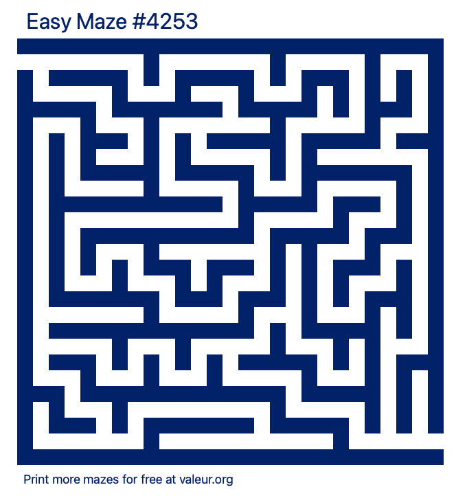 Free Printable Easy Maze number 4253
