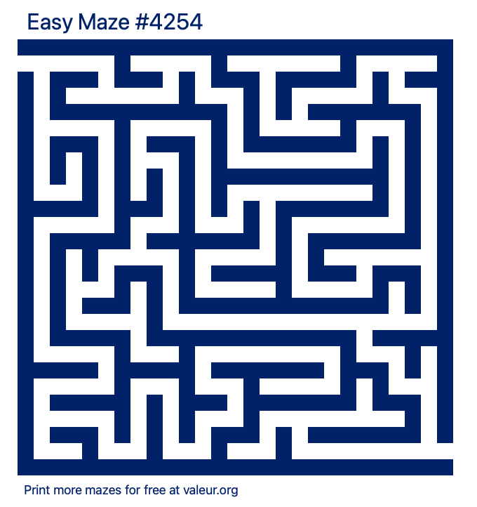 Free Printable Easy Maze number 4254