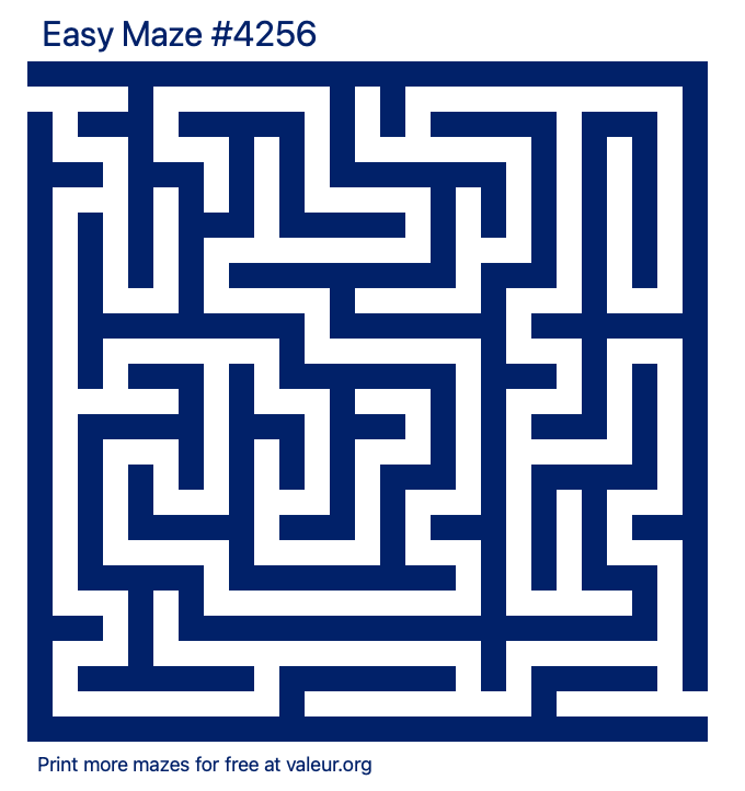 Free Printable Easy Maze number 4256