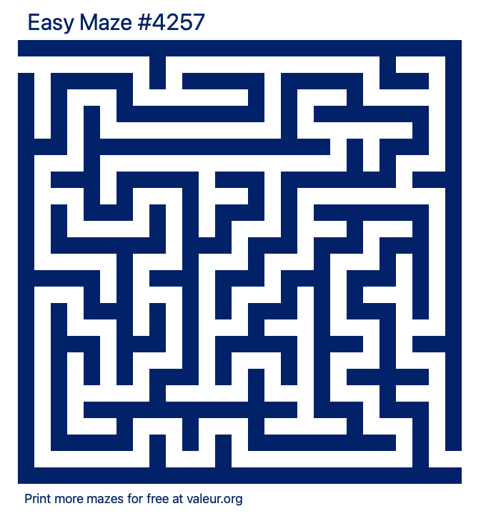 Free Printable Easy Maze number 4257
