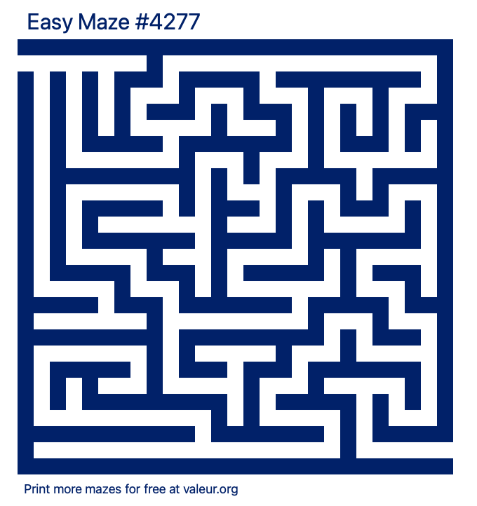 Free Printable Easy Maze number 4277