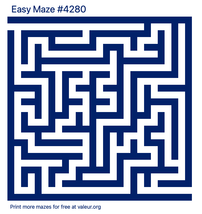 Free Printable Easy Maze number 4280